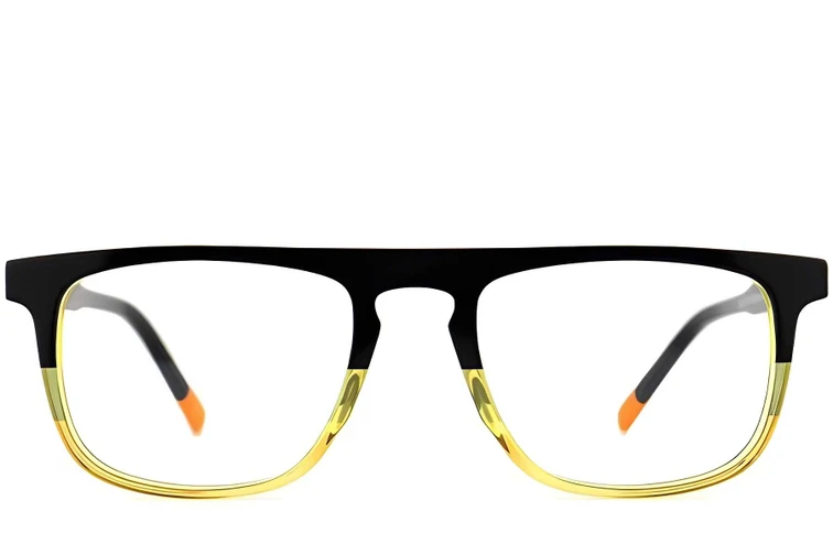 Lunettes aviateur en acétate jaune #BS2012-0631