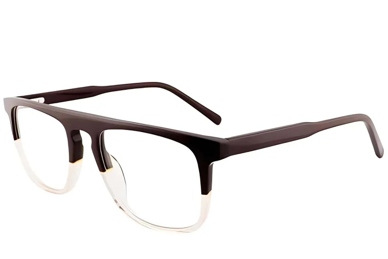 Gafas de acetato marrón estilo aviador #BS2012-0632