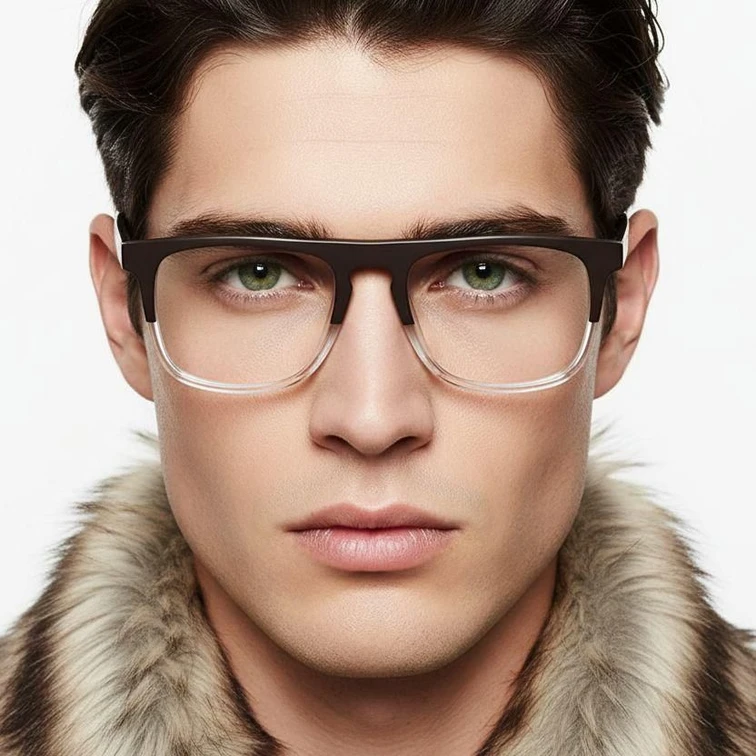 Lunettes aviateur en acétate marron #BS2012-0632