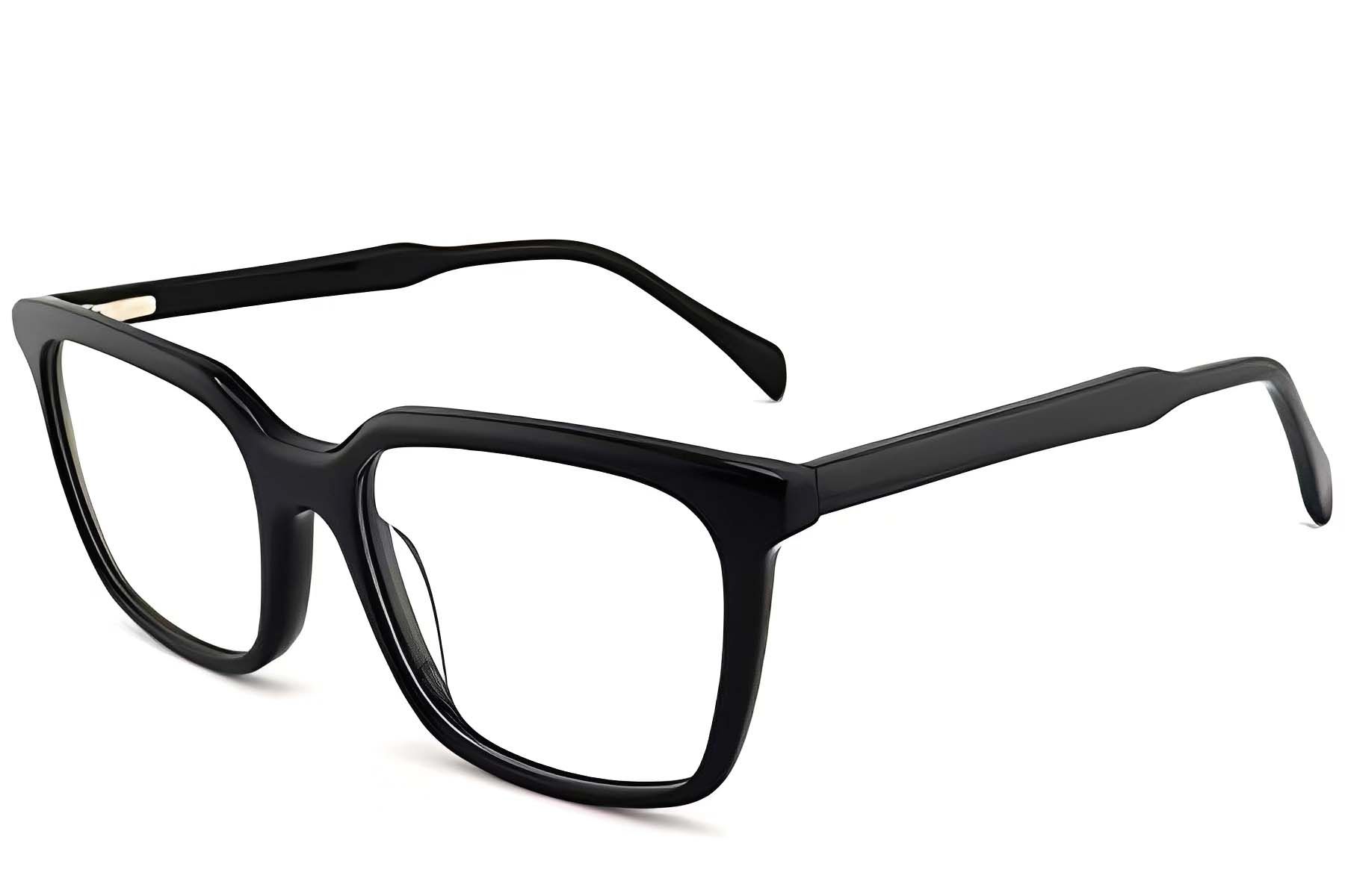 Rectangular Black Acetate Glasses #BS2012-0633