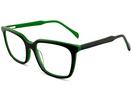 Verres rectangulaires en acétate vert #BS2012-0634