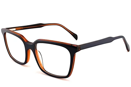 Lunettes rectangulaires en acétate brun #BS2012-0636