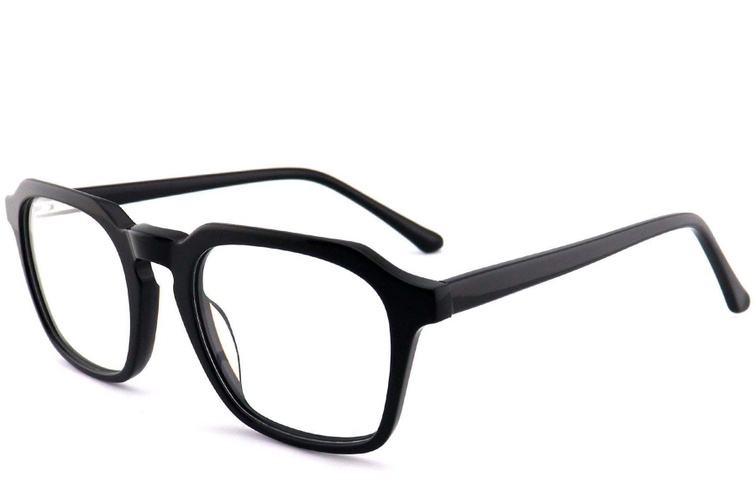 Rectangular Black Acetate Glasses #BS2012-0638
