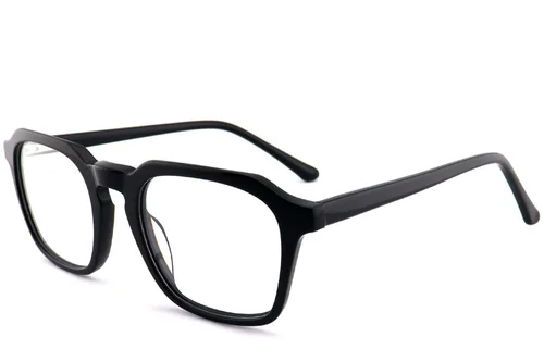 Lunettes rectangulaires en acétate noir #BS2012-0638