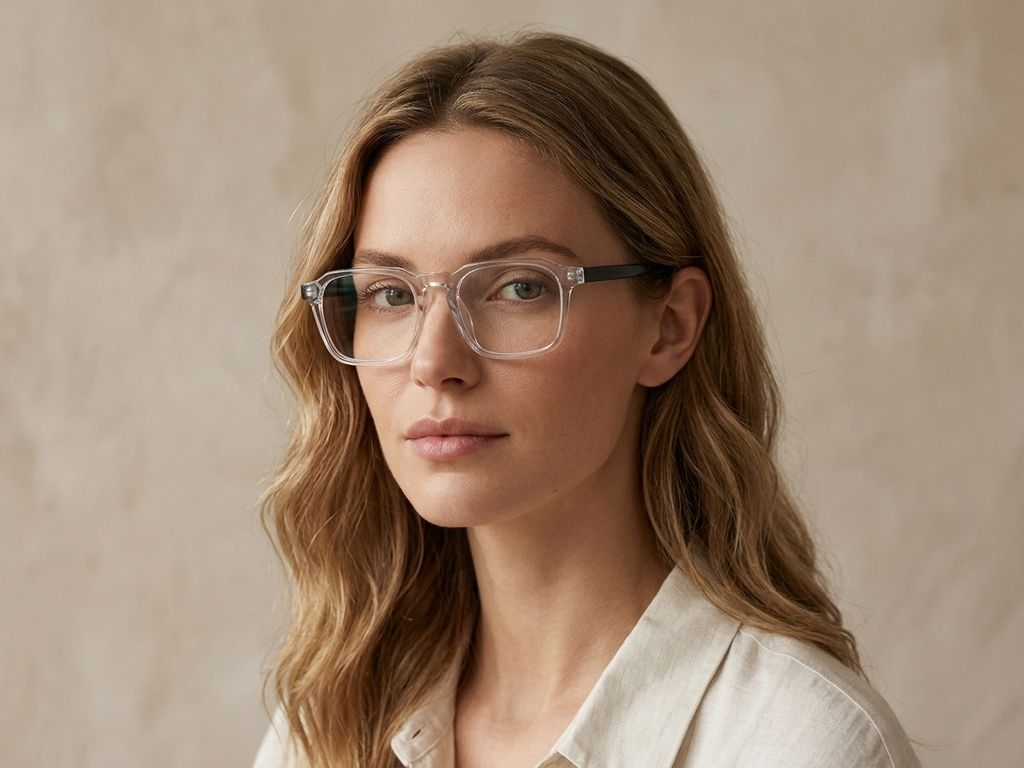 Rectangular Transparent Acetate Glasses #BS2012-0639
