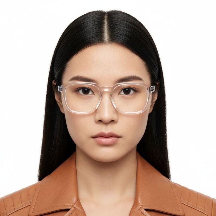 Rectangular Transparent Acetate Glasses #BS2012-0639