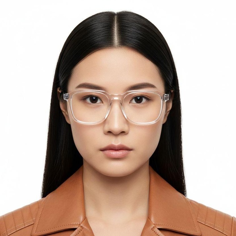 Rectangular Transparent Acetate Glasses #BS2012-0639