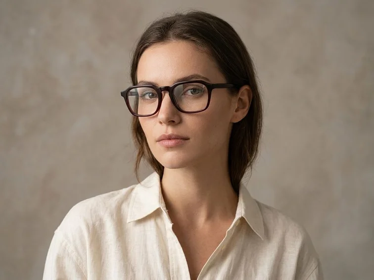 Rectangular Red Acetate Glasses #BS2012-0640