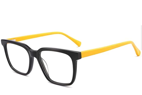 Lunettes rectangulaires en acétate noir #BS2012-0645