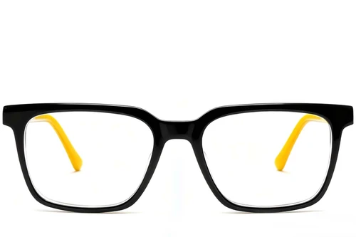 Lunettes rectangulaires en acétate noir #BS2012-0645