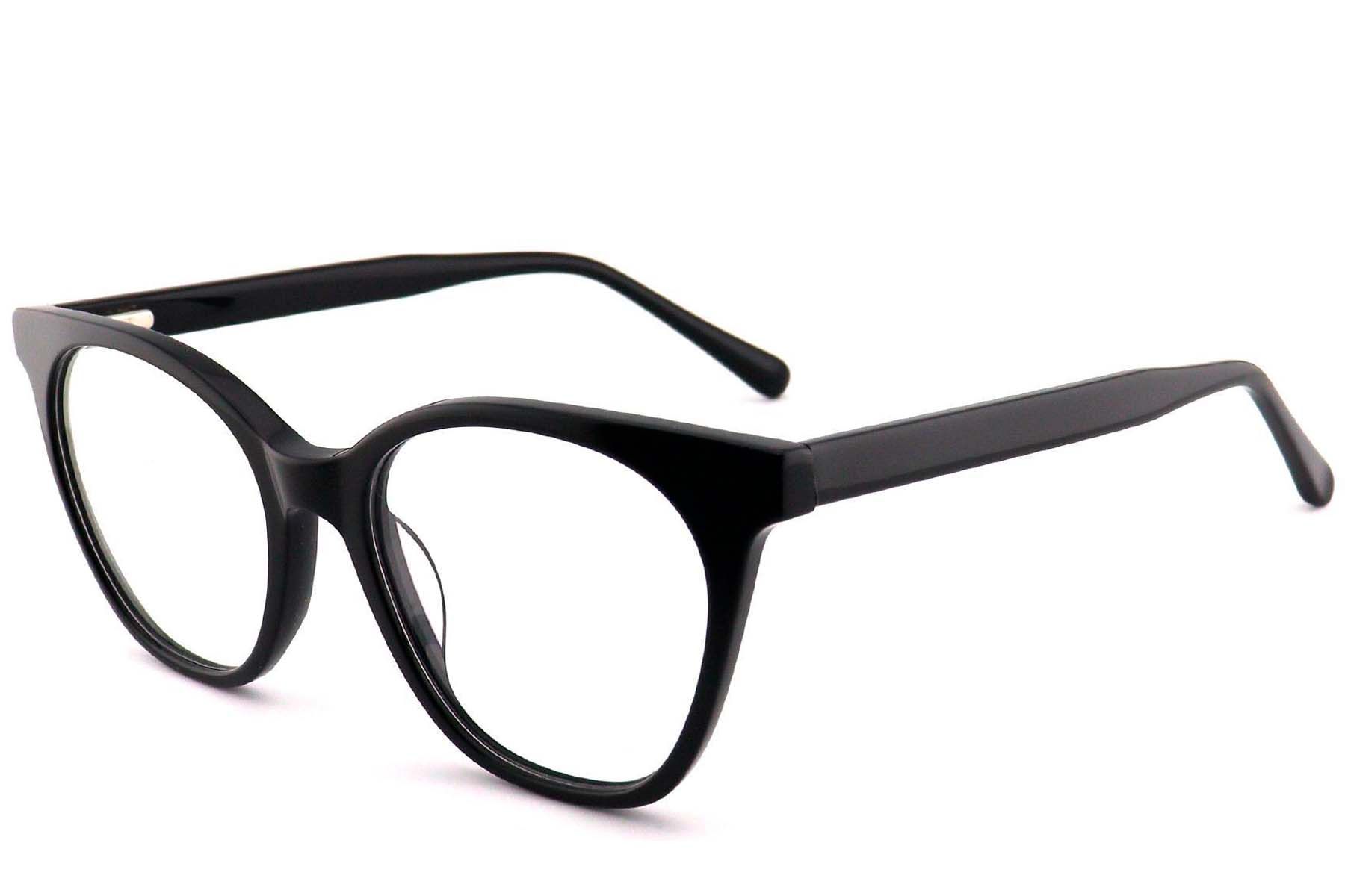 Oval Black Acetate Glasses #BS2012-0646