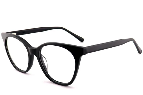 Lunettes ovales en acétate noir #BS2012-0646