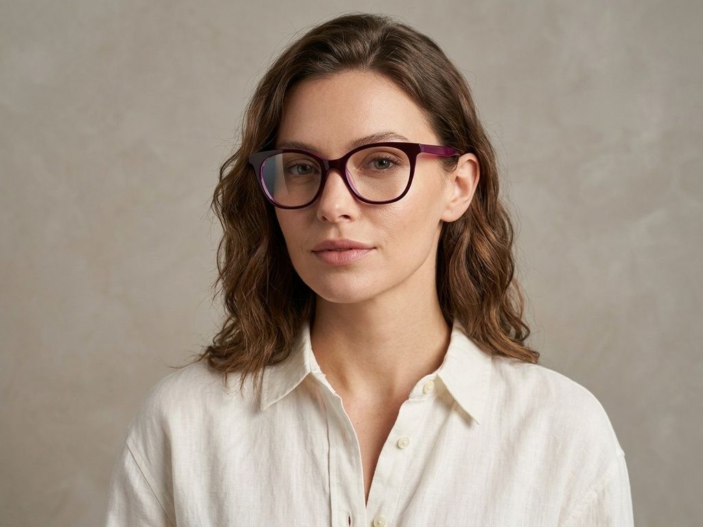 Oval Purple Acetate Glasses #BS2012-0647