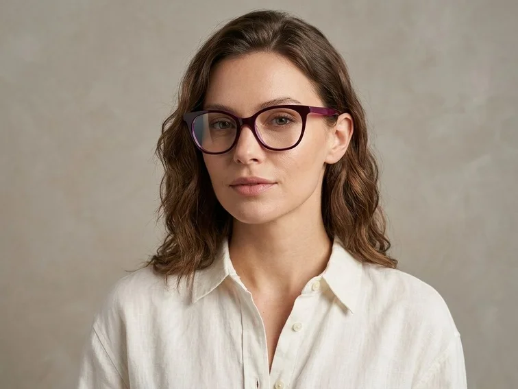 Oval Purple Acetate Glasses #BS2012-0647