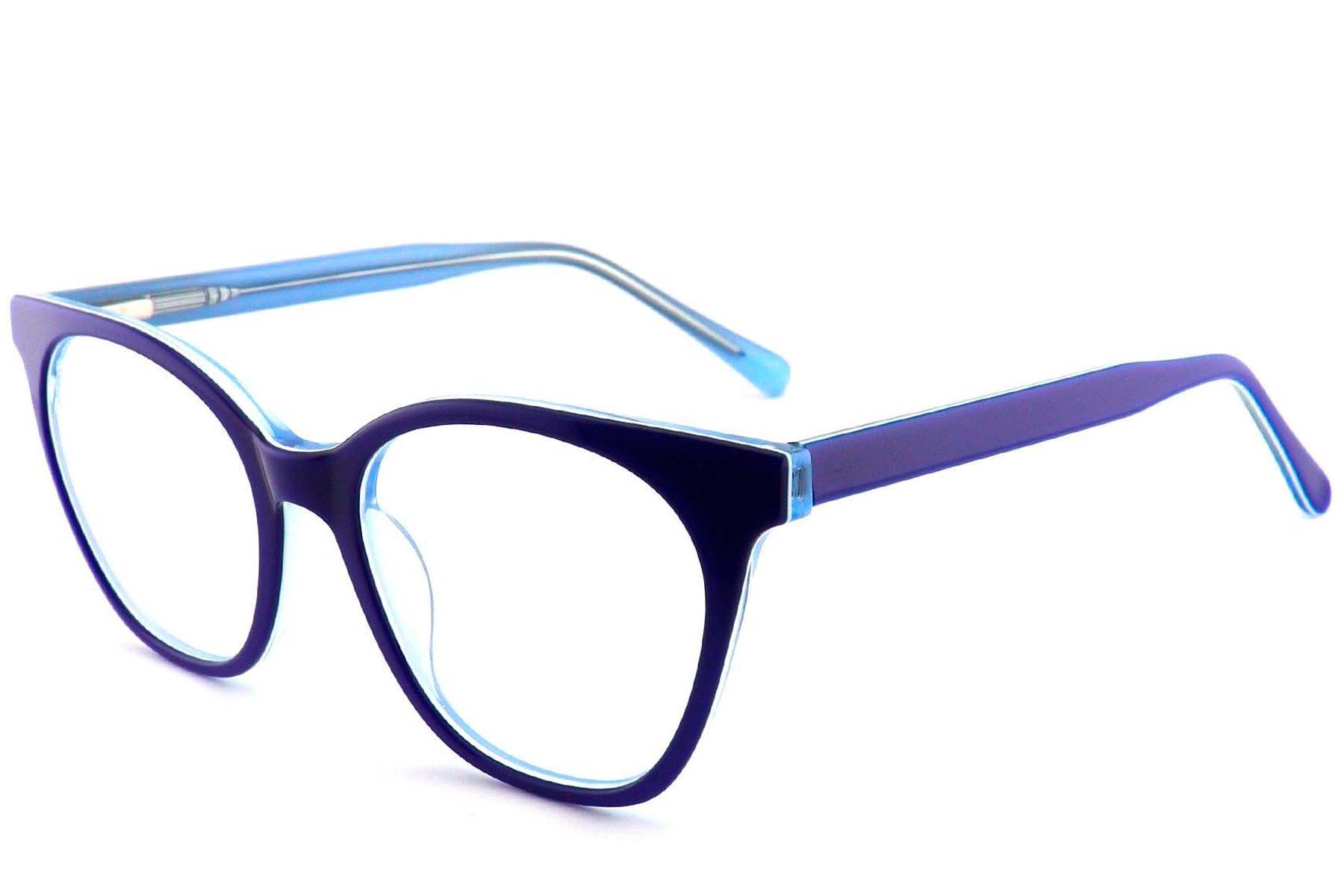 Oval Blue Acetate Glasses #BS2012-0648