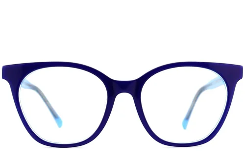 Lunettes ovales en acétate bleu #BS2012-0648