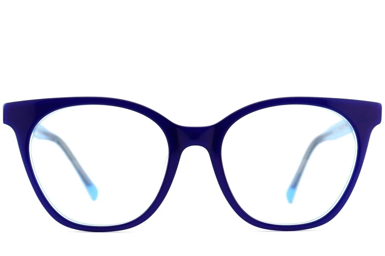 Oval Blue Acetate Glasses #BS2012-0648