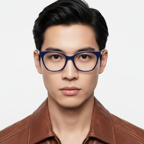 Oval Blue Acetate Glasses #BS2012-0648