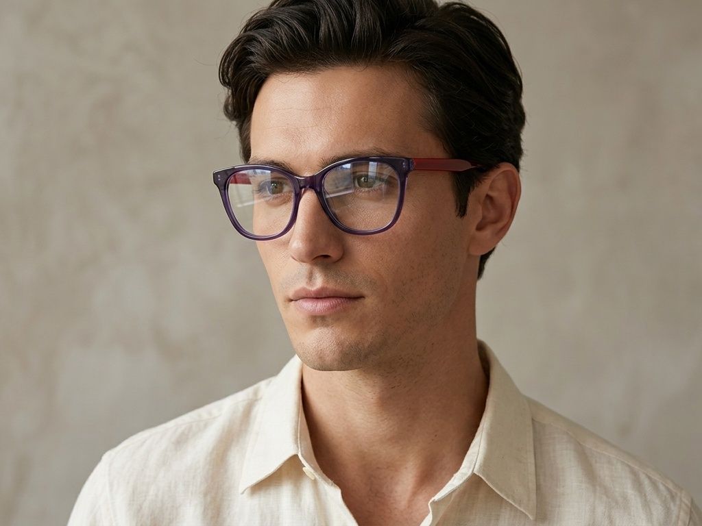 Oval Purple Acetate Glasses #BS2012-0649