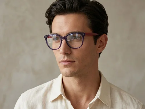Lunettes ovales en acétate violet #BS2012-0649