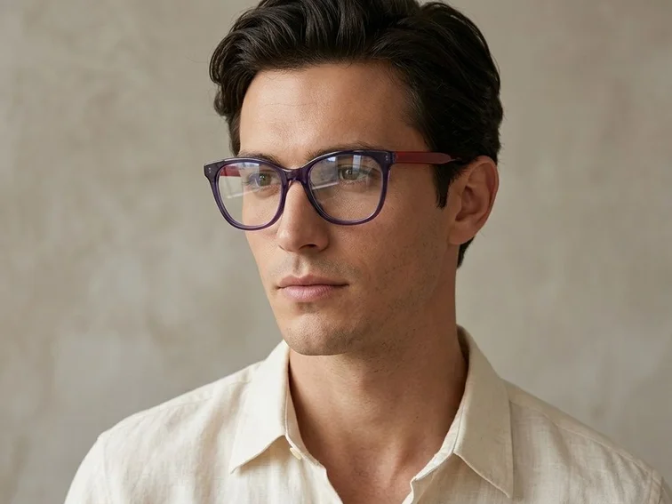 Oval Purple Acetate Glasses #BS2012-0649