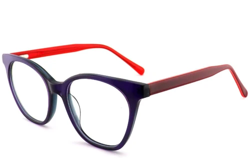 Lunettes ovales en acétate violet #BS2012-0649