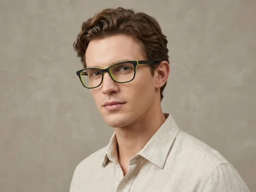 Lunettes rectangulaires en acétate noir #BS2012-0652