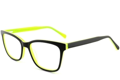 Rectangular Black Acetate Glasses #BS2012-0652