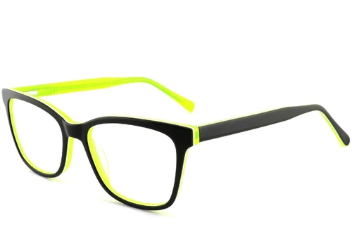 Lunettes rectangulaires en acétate noir #BS2012-0652