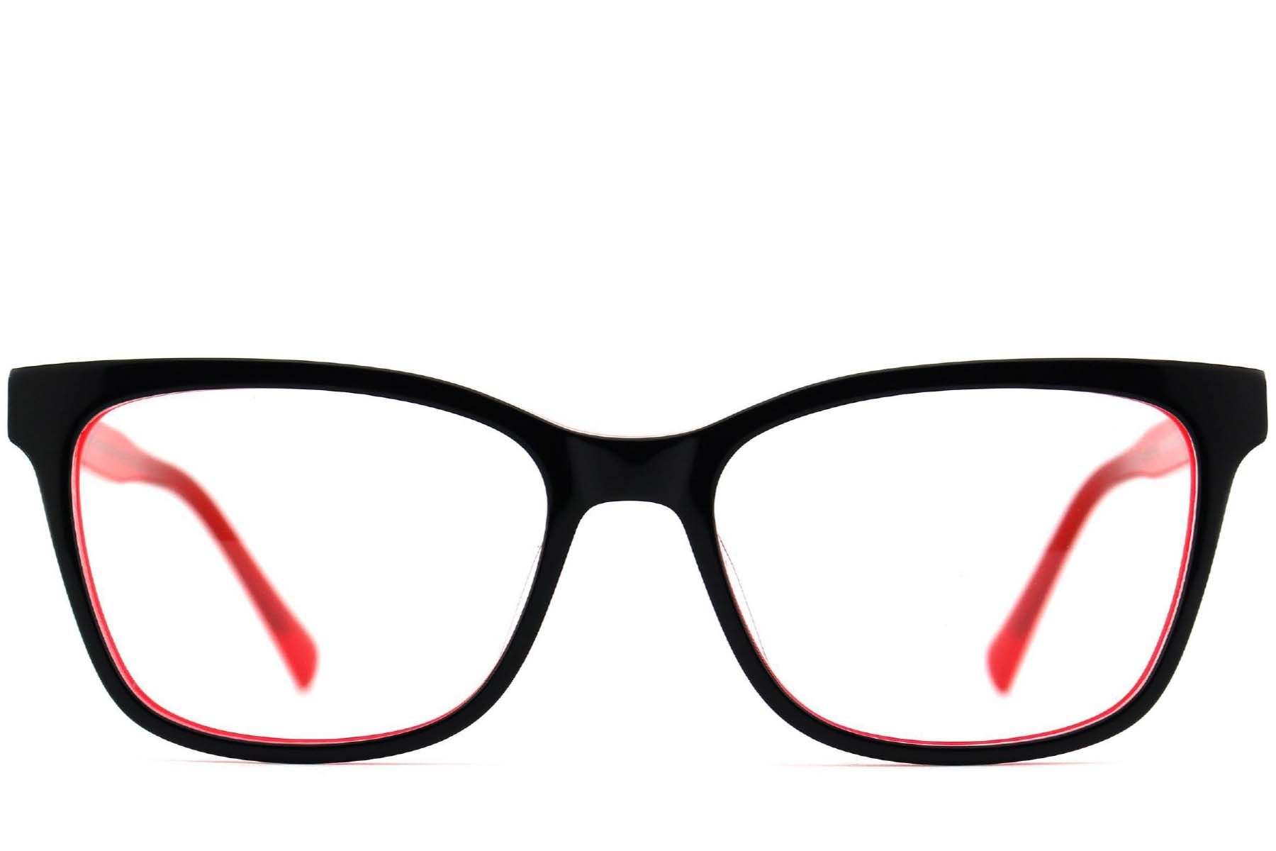 Rectangular Black Acetate Glasses #BS2012-0653