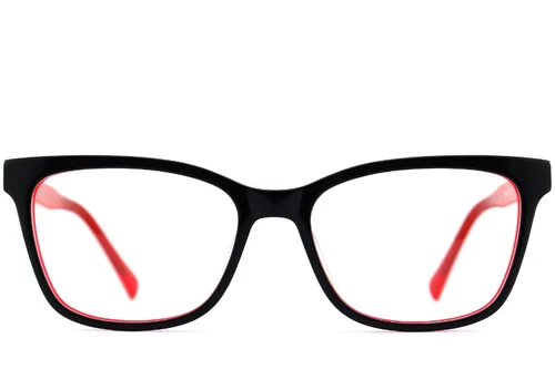 Lunettes rectangulaires en acétate noir #BS2012-0653