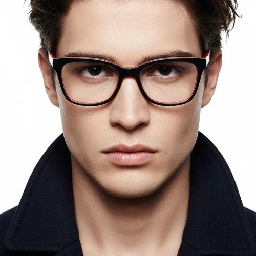 Rectangular Black Acetate Glasses #BS2012-0653