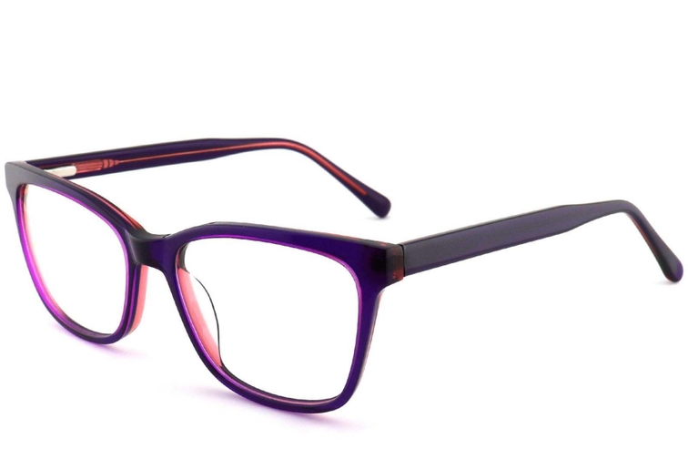 Rectangular Purple Acetate Glasses #BS2012-0654