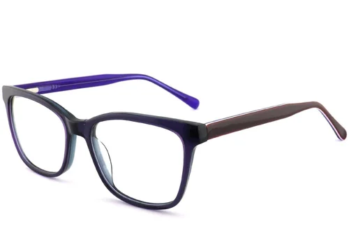 Lunettes rectangulaires en acétate bleu #BS2012-0655