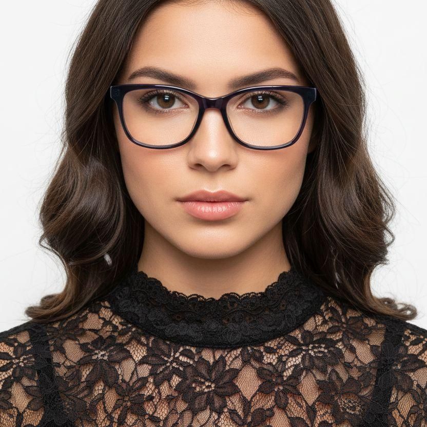 Rectangular Blue Acetate Glasses #BS2012-0655