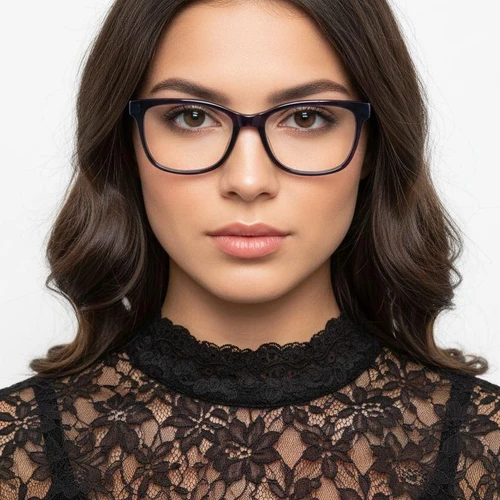 Rectangular Blue Acetate Glasses #BS2012-0655