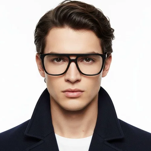 Lunettes aviateur en acétate noir #BS2012-0656