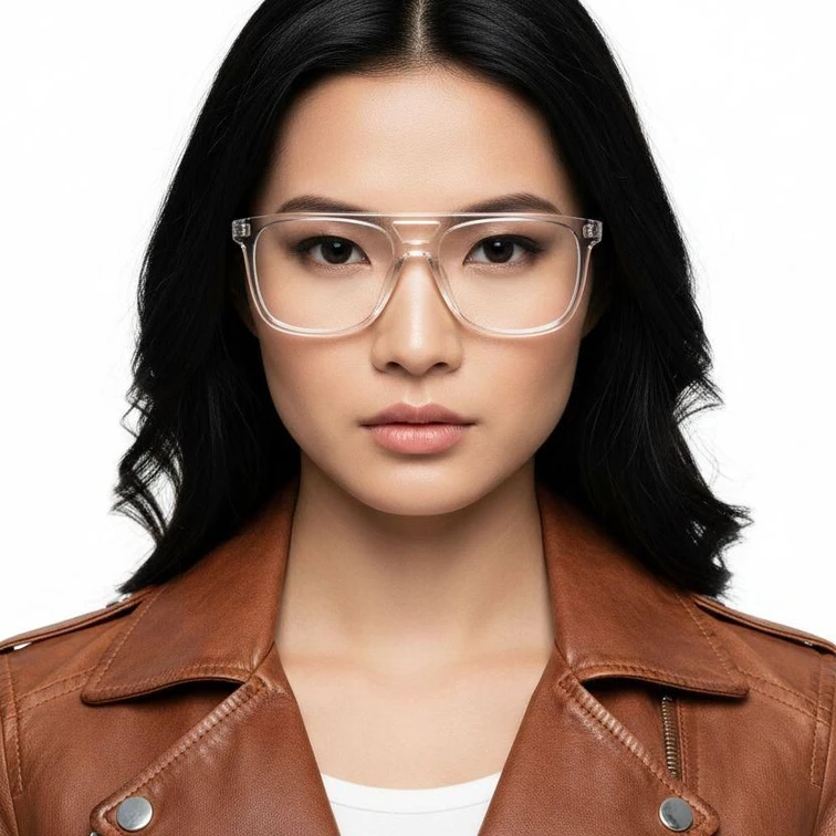 Gafas de acetato transparente estilo aviador #BS2012-0657