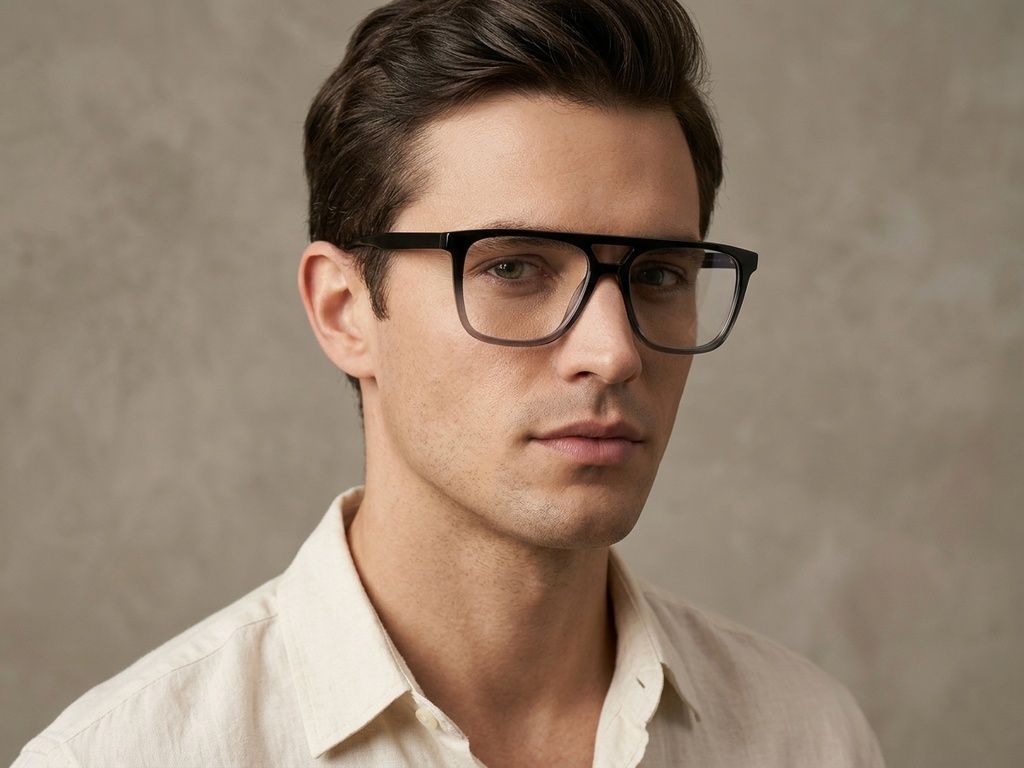 Aviator Grey Acetate Glasses #BS2012-0659