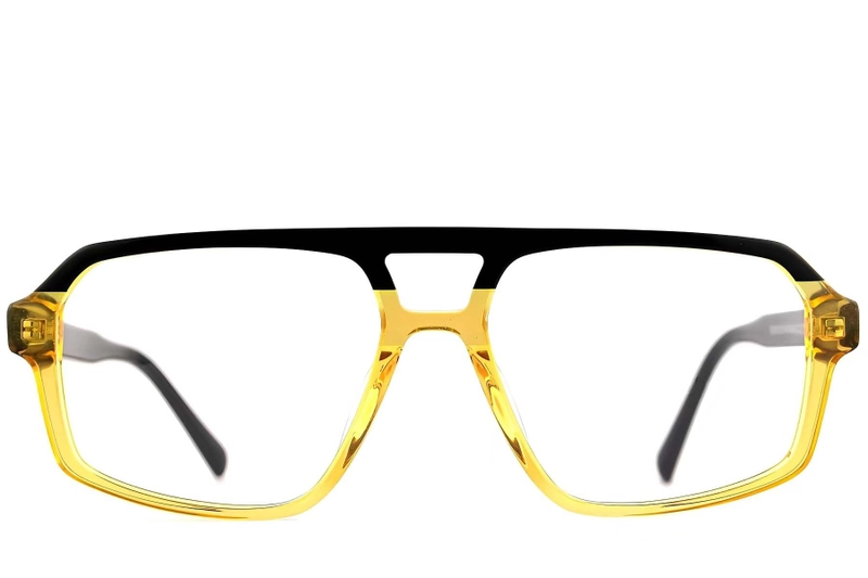 Lunettes aviateur en acétate jaune #BS2012-0662