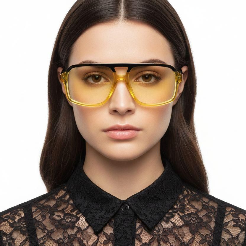 Aviator Yellow Acetate Glasses #BS2012-0662