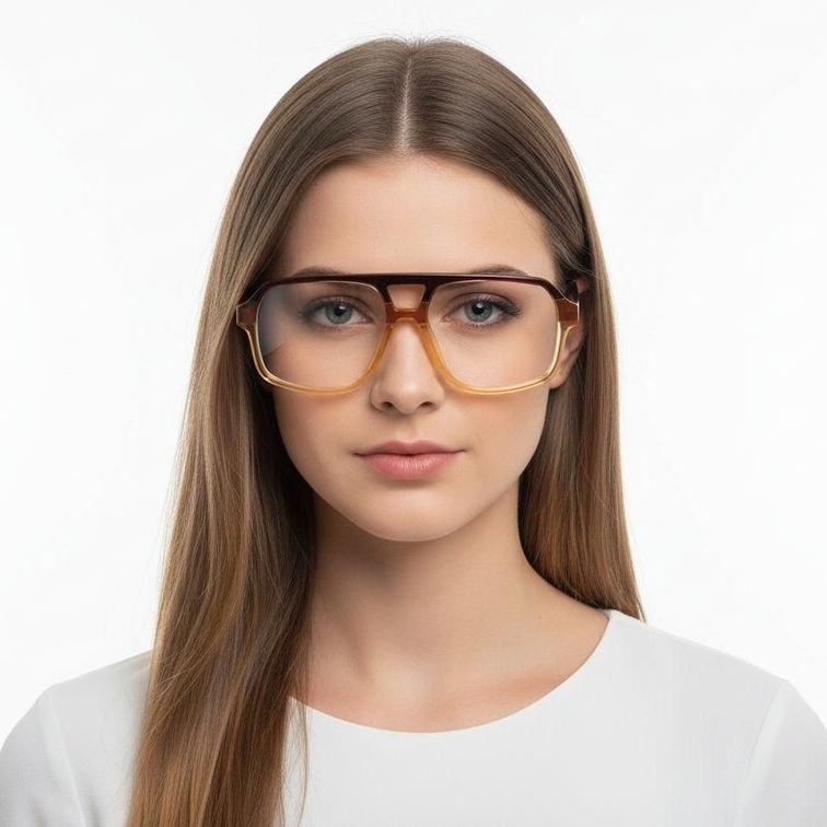 Aviator Yellow Acetate Glasses #BS2012-0663