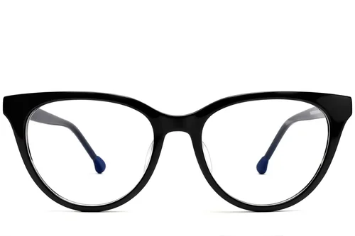 Lunettes ovales en acétate noir #BS2012-0667