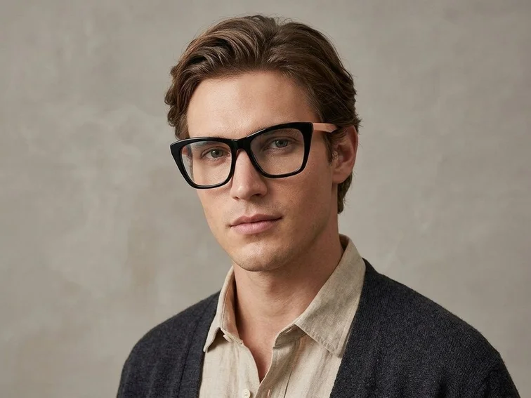 Gafas de acetato negras con forma de mariposa #BS2012-0670