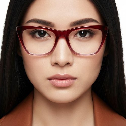 Lunettes papillon en acétate rouge #BS2012-0671
