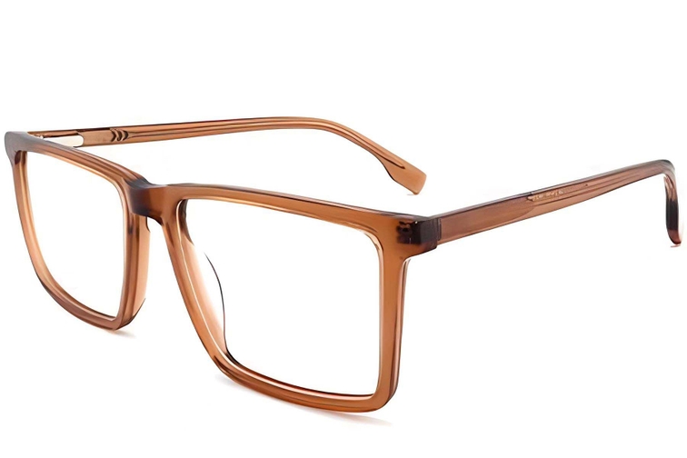 Rectangular Brown Acetate Glasses #BS2012-0682