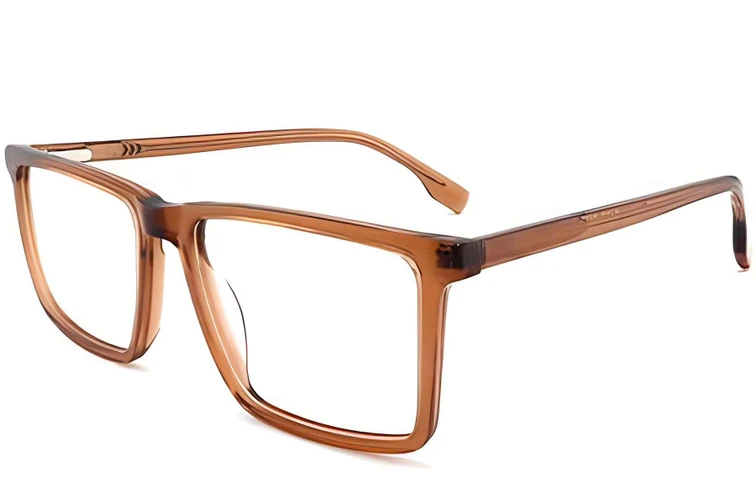 Gafas rectangulares de acetato marrón #BS2012-0682
