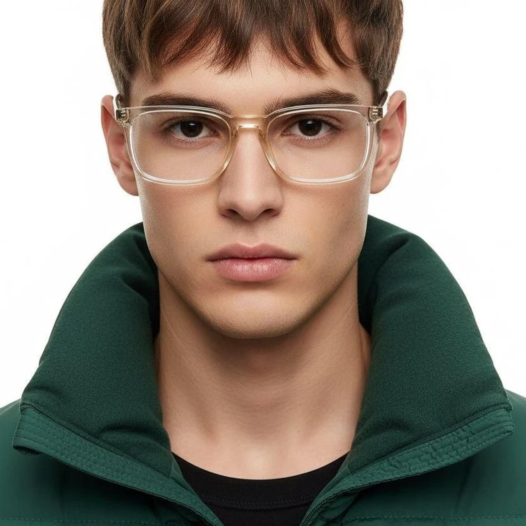Rectangular Yellow Acetate Glasses #BS2012-0683