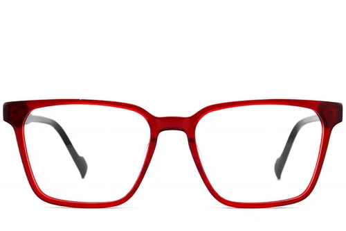 Rectangular Red Acetate Glasses #BS2012-0686