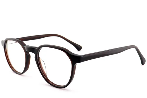 Lunettes géométriques en acétate brun #BS2012-0690